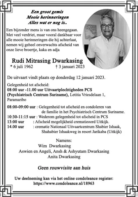 Recente Overlijdensberichten Paramaribo: Vind Actuele Rouwadvertenties en Herdenkingsinformatie