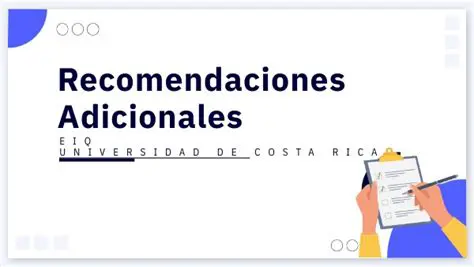 Recomendaciones adicionales