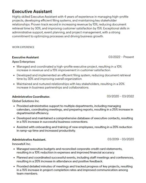 Crafting a Winning Senior Executive Administrative Assistant Resume: A Comprehensive Guide