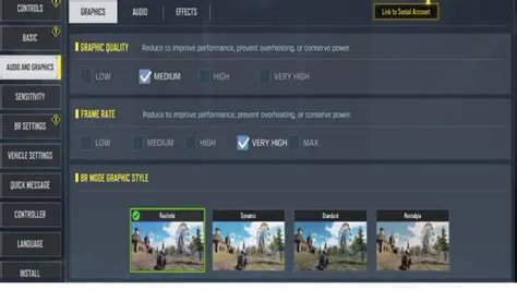Setting Audio and Graphic Quality