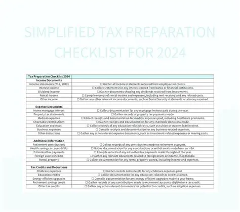 Simplified tax preparation