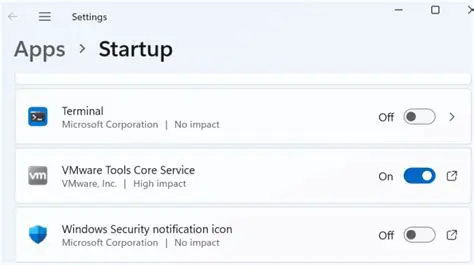 Startup and Notification Tray