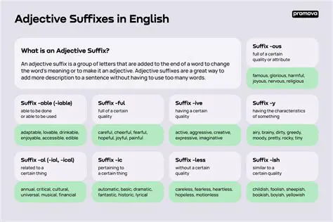 Suffixes Found at the End of Adjectives