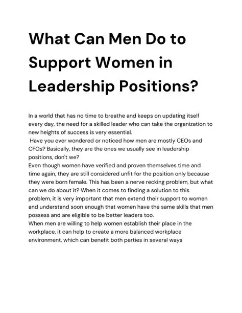 Support women in leadership positions