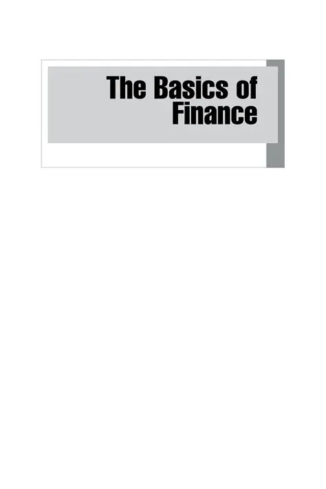 The Basics of Finance Plans