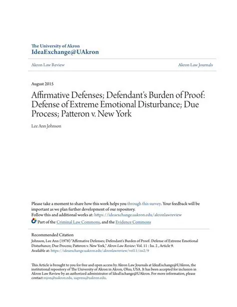 The Burden of Proof in Affirmative Defenses