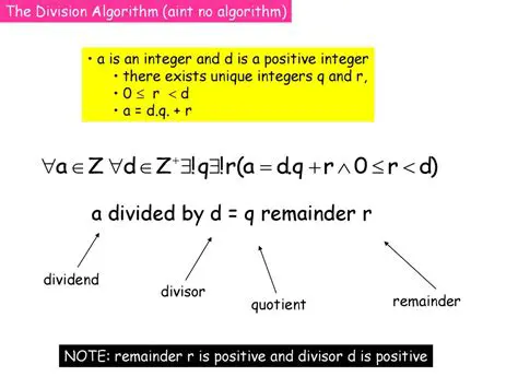 The Division Algorithm and the Remainder