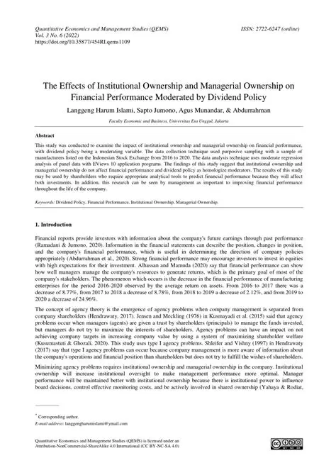 The Effect of Institutional Ownership