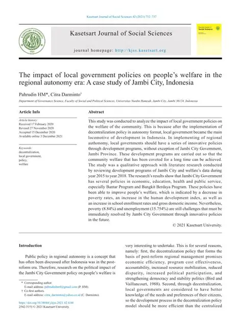 The Impact of Regional Autonomy on the Welfare of the People in the City of Binjai