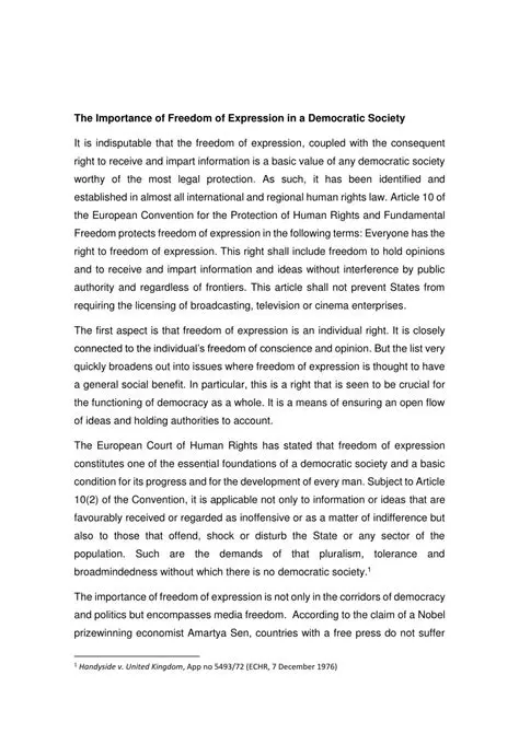 The Importance of Freedom of Expression