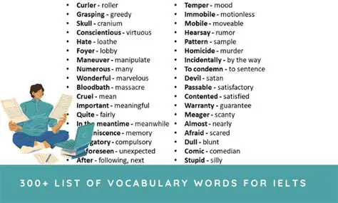 The List of Vocabulary Words