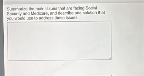 The Main Issues Facing Social Security