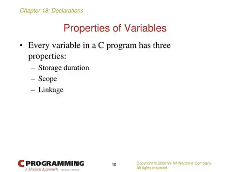 The Properties of Variables