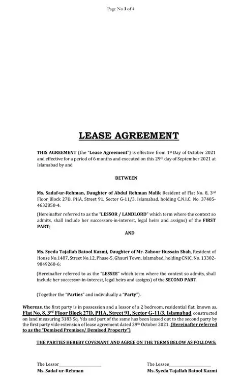 The Role of a Lessee in a Lease Agreement