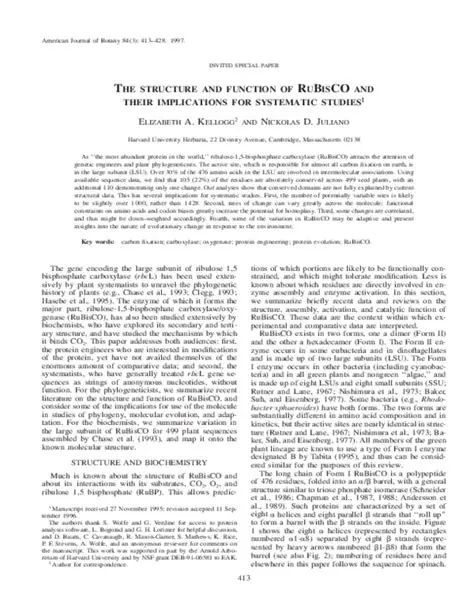 The Structure and Function of RuBisCO