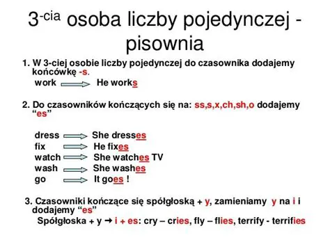 trzecia osoba liczby pojedynczej