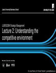 Understanding the Competitive Environment