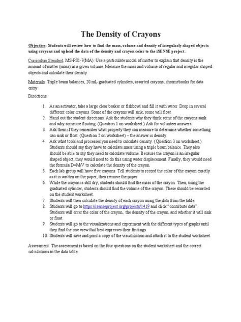 Understanding the Density of Crayons