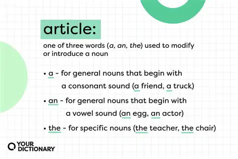 Understanding the Role of Articles in English Grammar