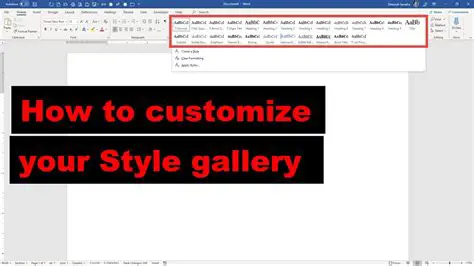 Understanding the Styles Gallery in Microsoft Office