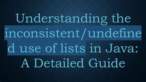 Understanding Undefined Lists