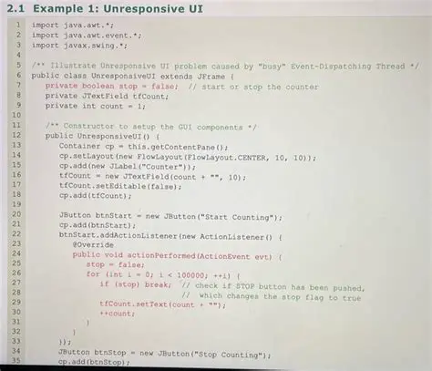 Unresponsive user interface