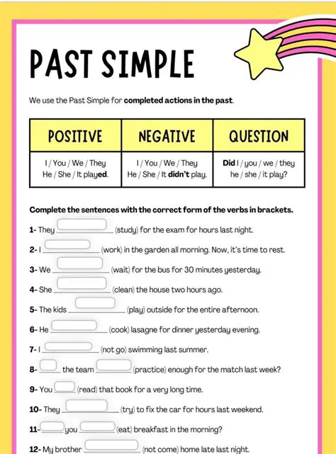 Use the past simple for completed actions