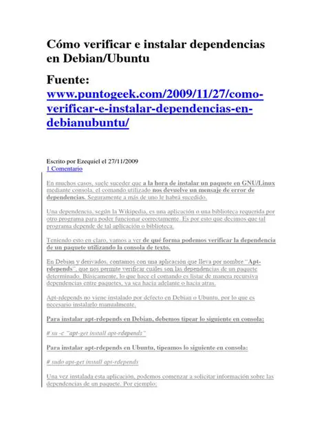 Verificar las dependencias