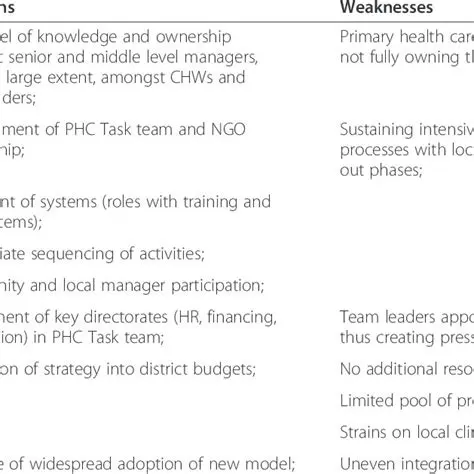 Weaknesses of Implementation