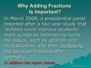 Why Adding Fractions is Important
